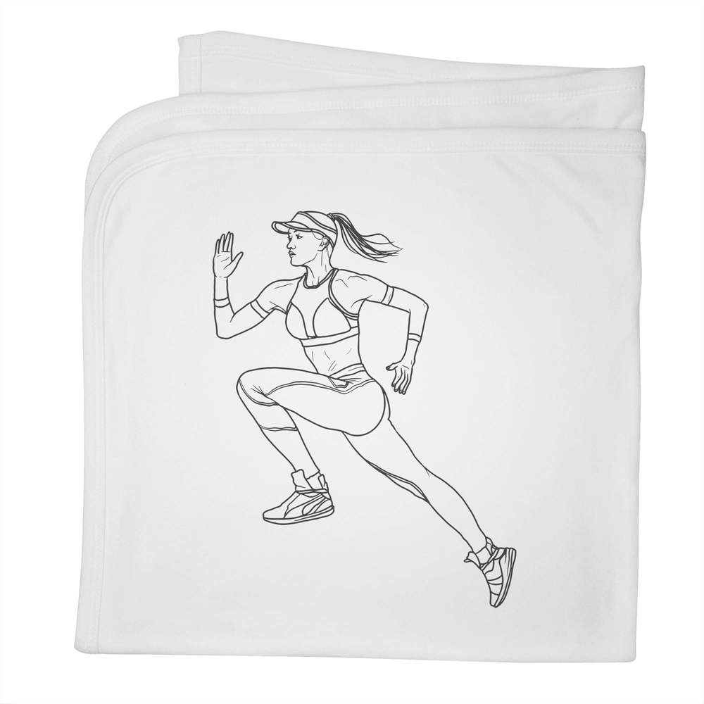 'Female Runner' Cotton Baby Blanket / Shawl (BY00023807)