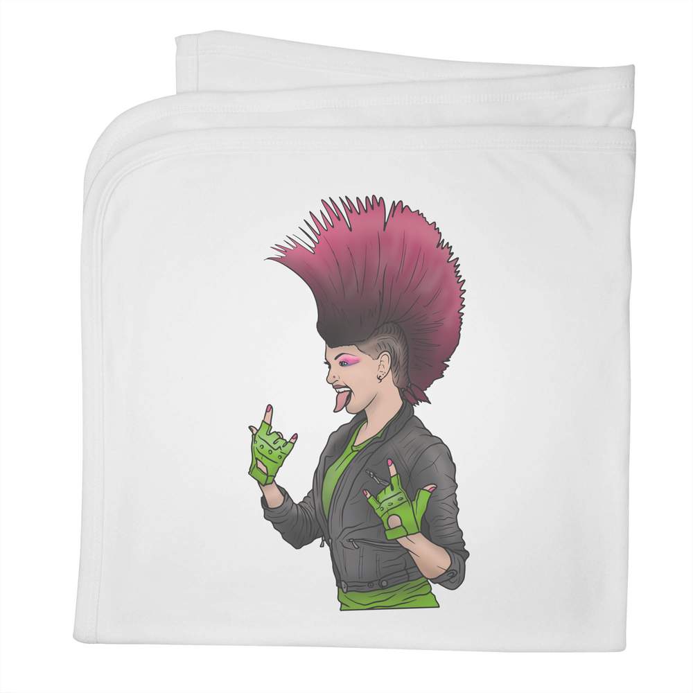 'Punk Girl' Cotton Baby Blanket / Shawl (BY00024261)
