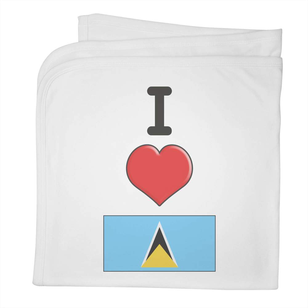 'I Love Saint Lucia' Cotton Baby Blanket / Shawl (BY00025891)