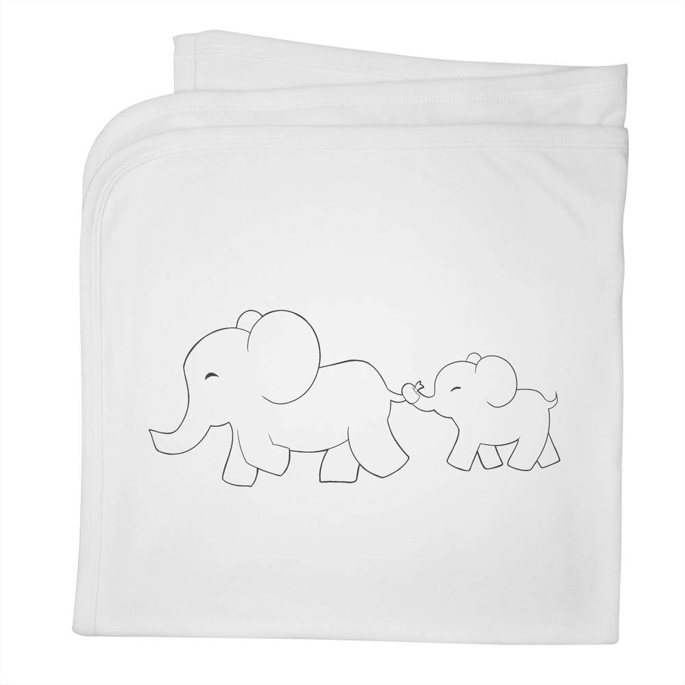 'Elephant Family' Cotton Baby Blanket / Shawl (BY00028378)