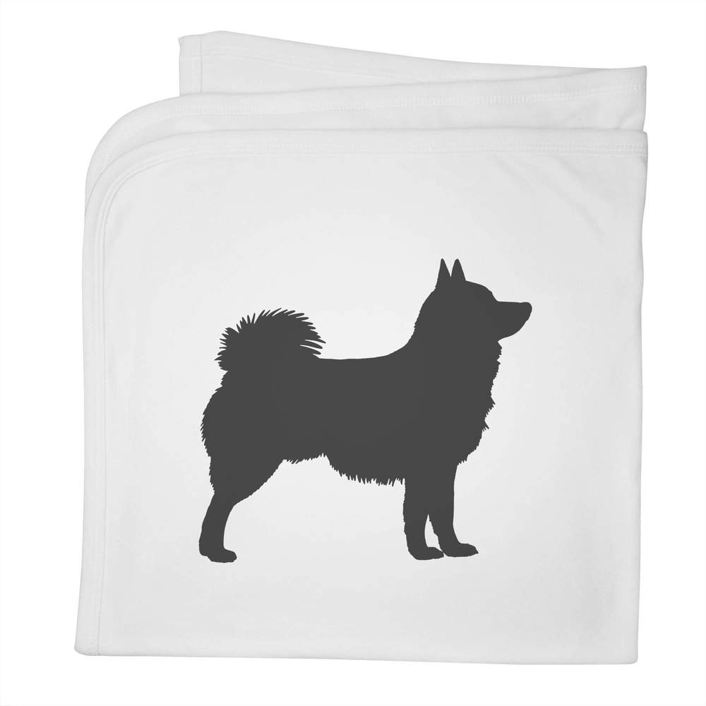 'Schipperke Dog Silhouette' Cotton Baby Blanket / Shawl (BY00030121)