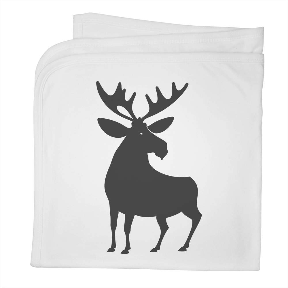 'Moose Silhouette' Cotton Baby Blanket / Shawl (BY00032716)