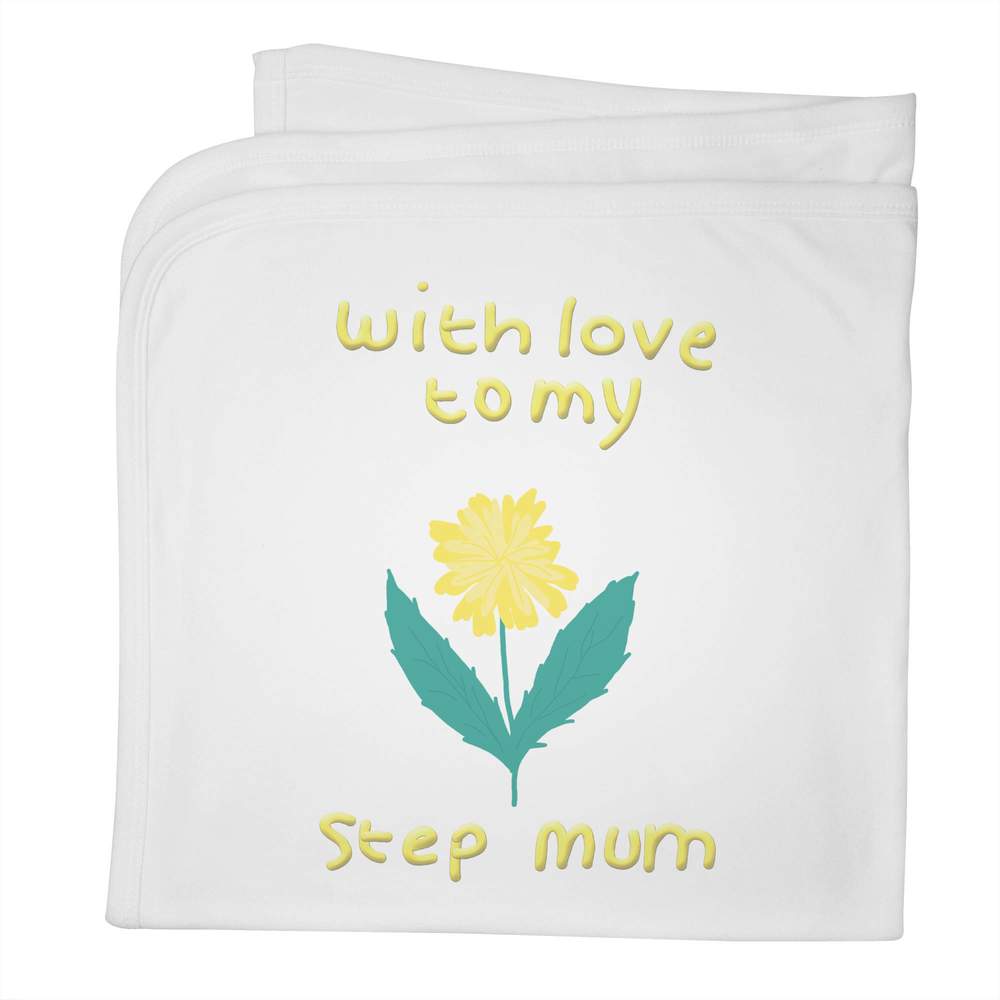 'With Love To My Step Mum' Cotton Baby Blanket / Shawl (BY00033792)