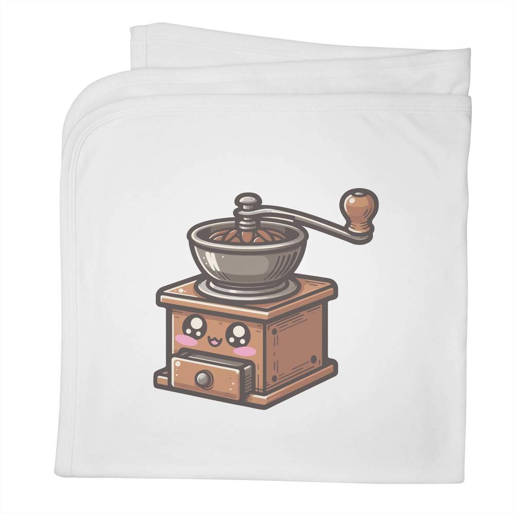 'Kawaii Coffee Grinder' Cotton Baby Blanket / Shawl (BY00034240)