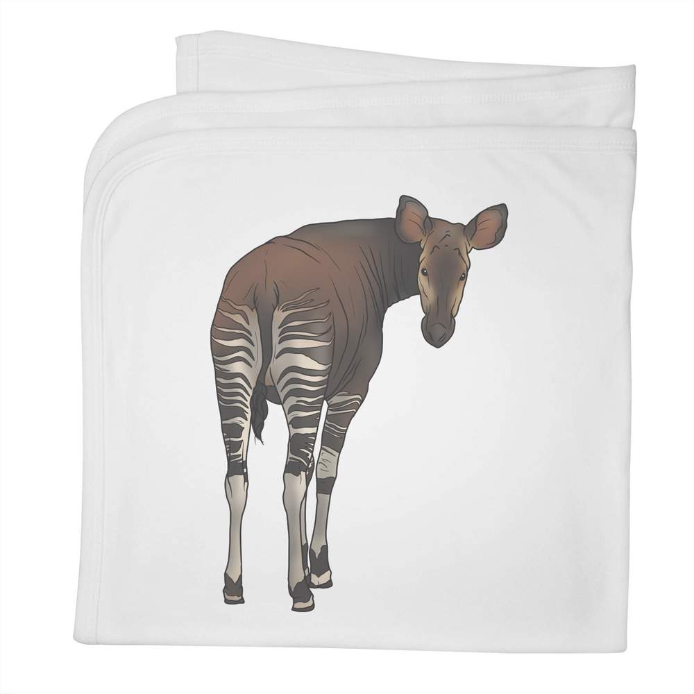 'Okapi Looking Back' Cotton Baby Blanket / Shawl (BY00034934)