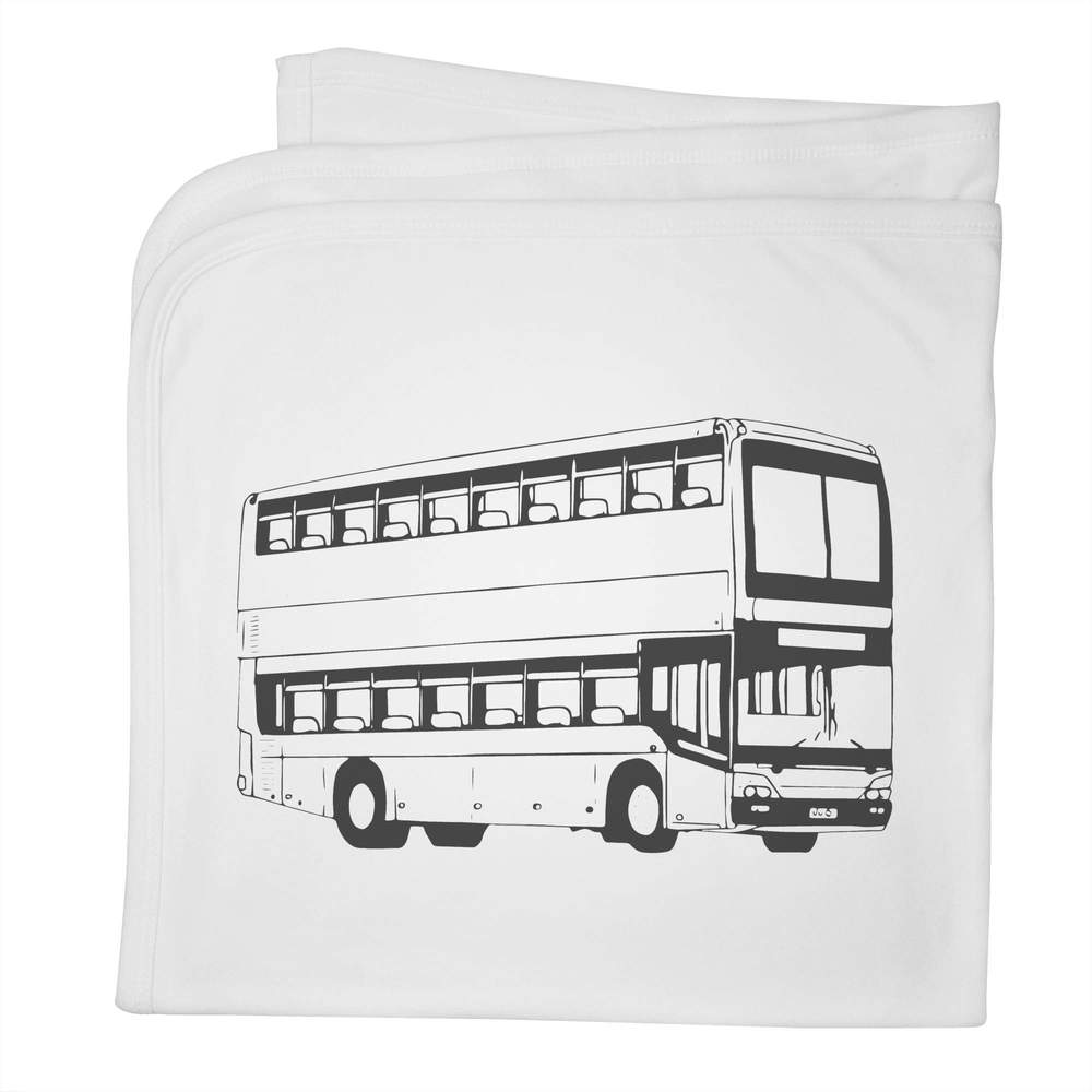 'Double Decker Bus' Cotton Baby Blanket / Shawl (BY00036273)