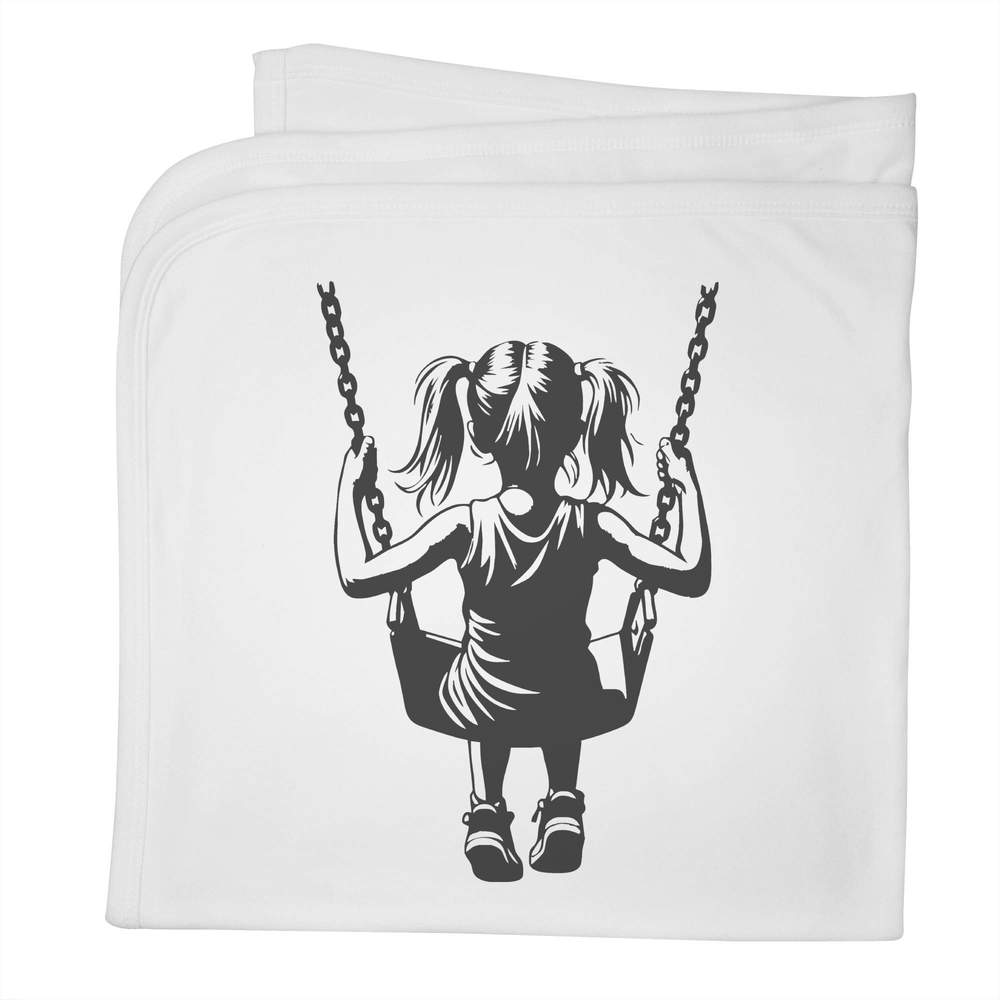 'Girl On A Swing' Cotton Baby Blanket / Shawl (BY00036613)