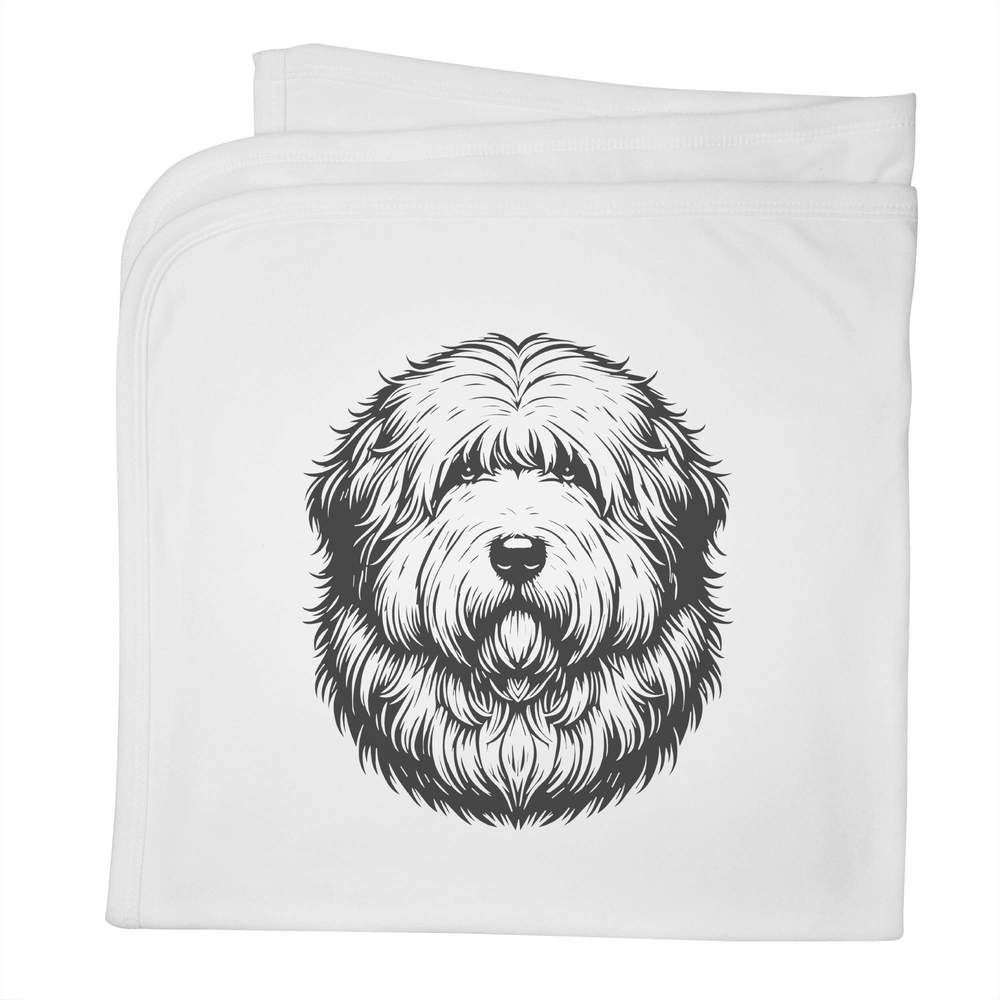 'Old English Sheepdog' Cotton Baby Blanket / Shawl (BY00036862)