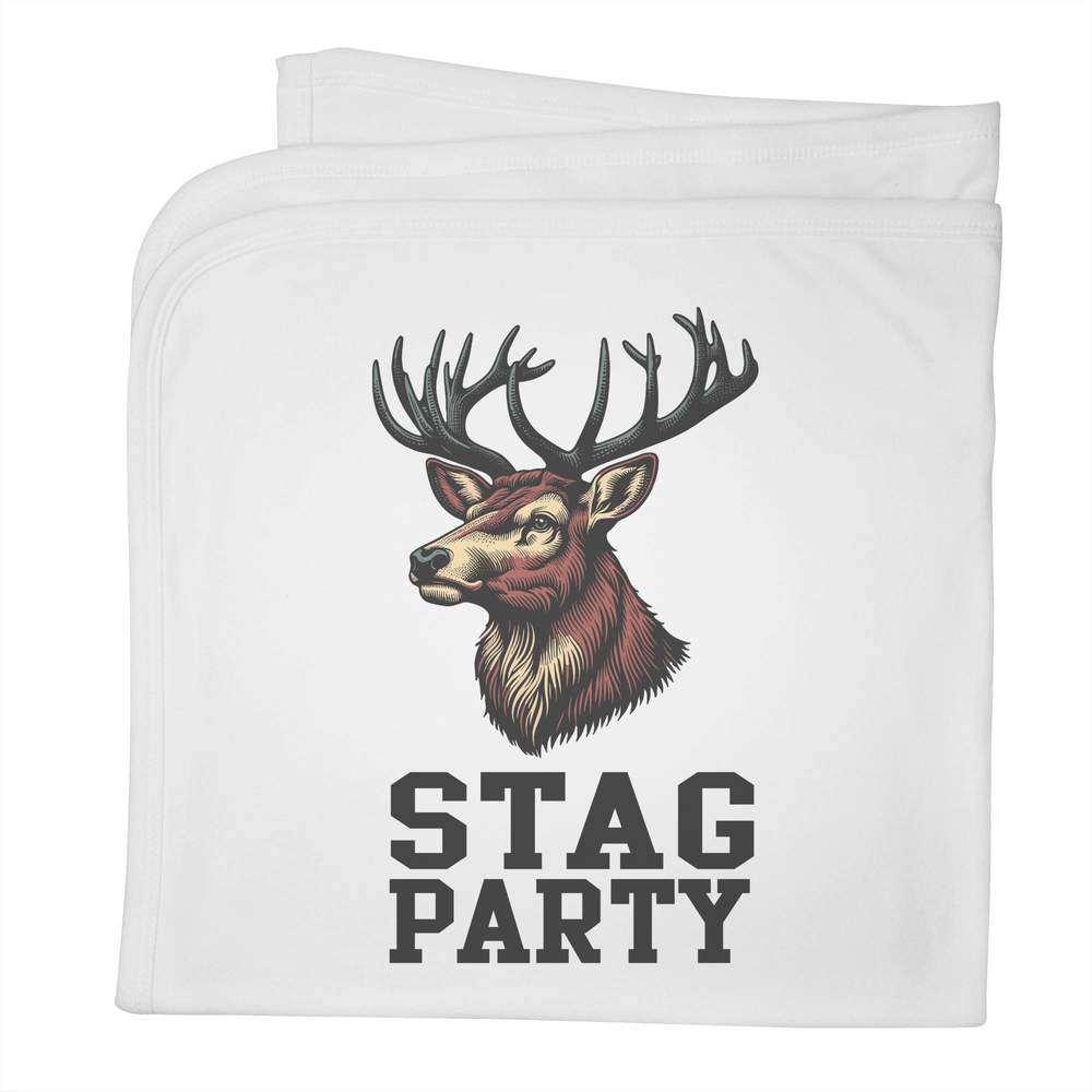'Stag Party' Cotton Baby Blanket / Shawl (BY00036936)