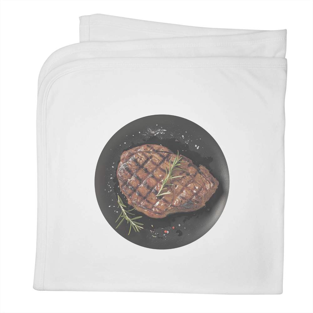 'Well Done Steak' Cotton Baby Blanket / Shawl (BY00036993)