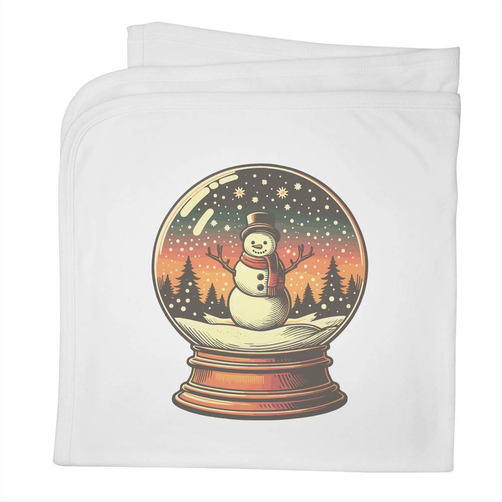 'Snowman Snow Globe' Cotton Baby Blanket / Shawl (BY00037617)