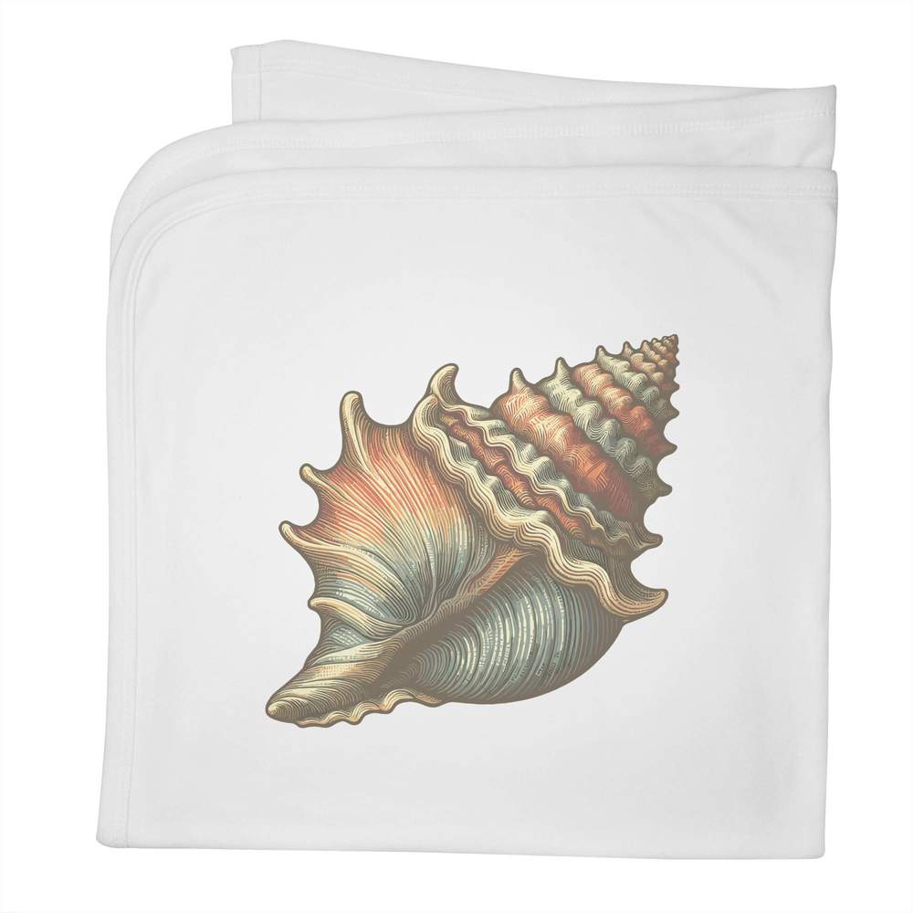 'Sea Shell' Cotton Baby Blanket / Shawl (BY00037702)