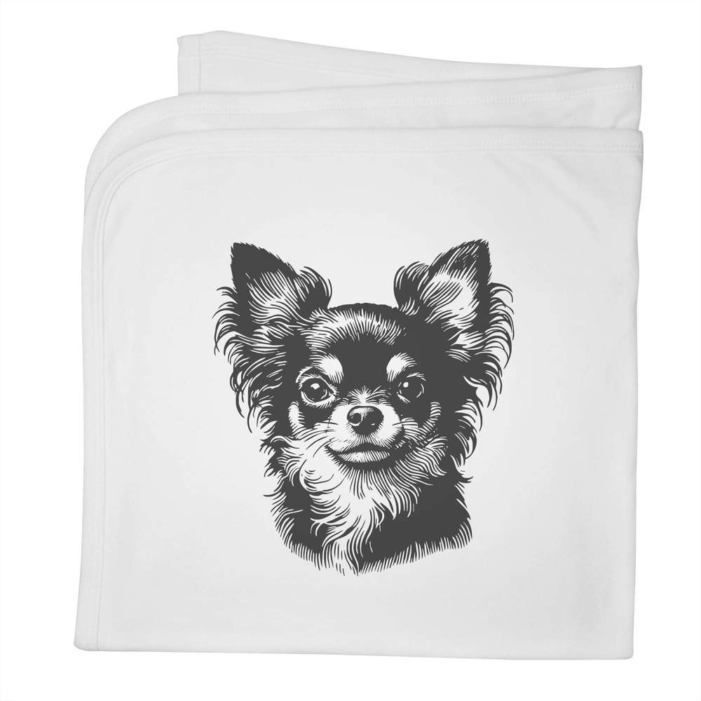 'Long Haired Chihuahua' Cotton Baby Blanket / Shawl (BY00037828)