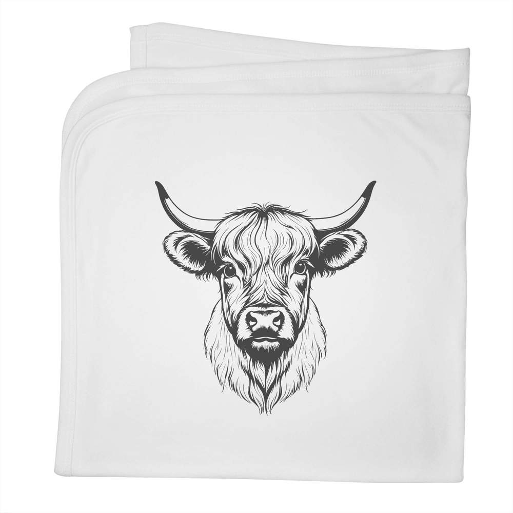 'Scottish Highland Cattle' Cotton Baby Blanket / Shawl (BY00038052)