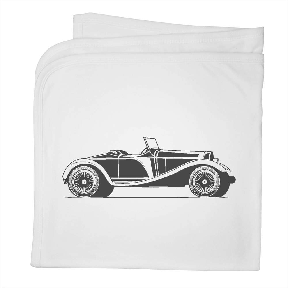 'Vintage Car Side View' Cotton Baby Blanket / Shawl (BY00039576)