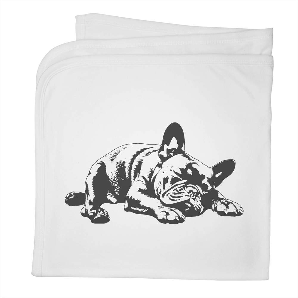 'French Bulldog Sleeping' Cotton Baby Blanket / Shawl (BY00040510)