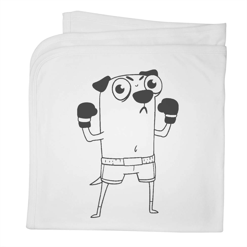 'Dog Boxer Standing' Cotton Baby Blanket / Shawl (BY00041389)