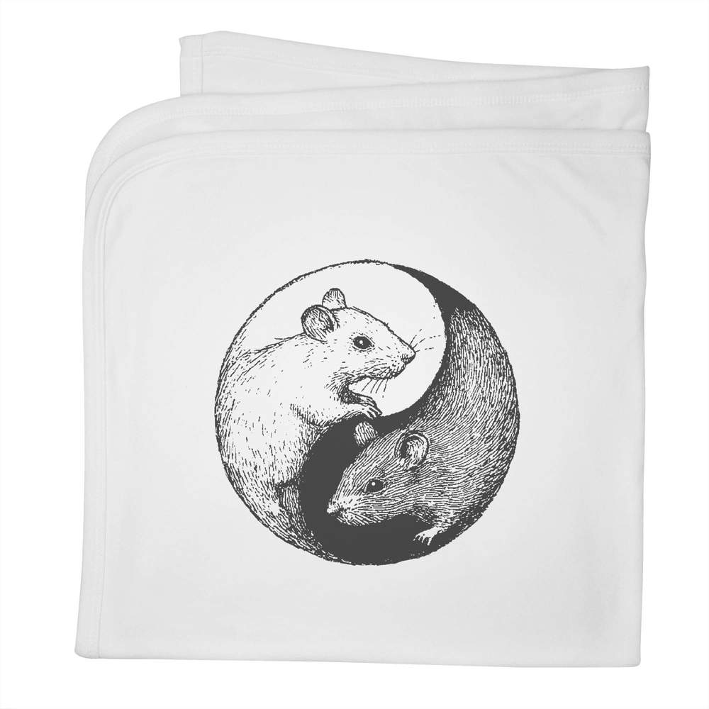 'Yin-Yang Rats' Cotton Baby Blanket / Shawl (BY00042237)