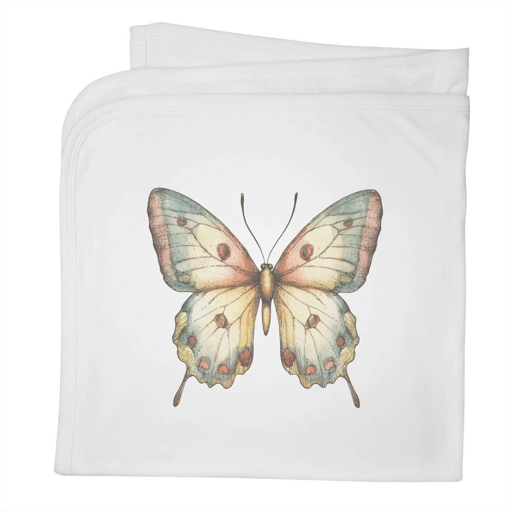 'Open Winged Butterfly' Cotton Baby Blanket / Shawl (BY00042720)