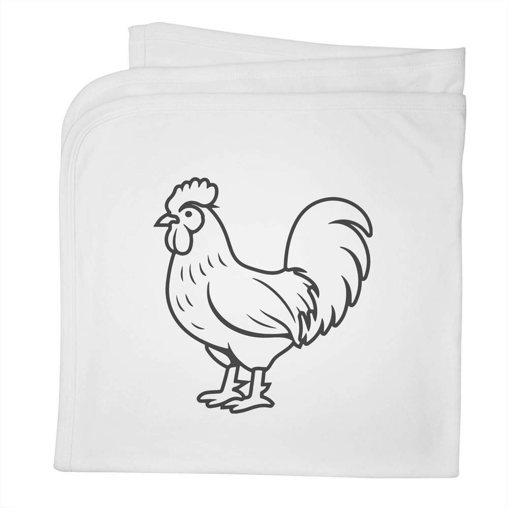 'Standing Rooster' Cotton Baby Blanket / Shawl (BY00043329)