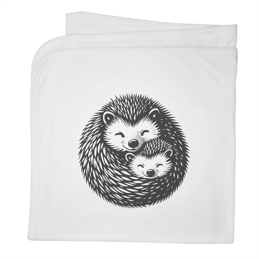'Hedgehog Cuddles' Cotton Baby Blanket / Shawl (BY00043974)