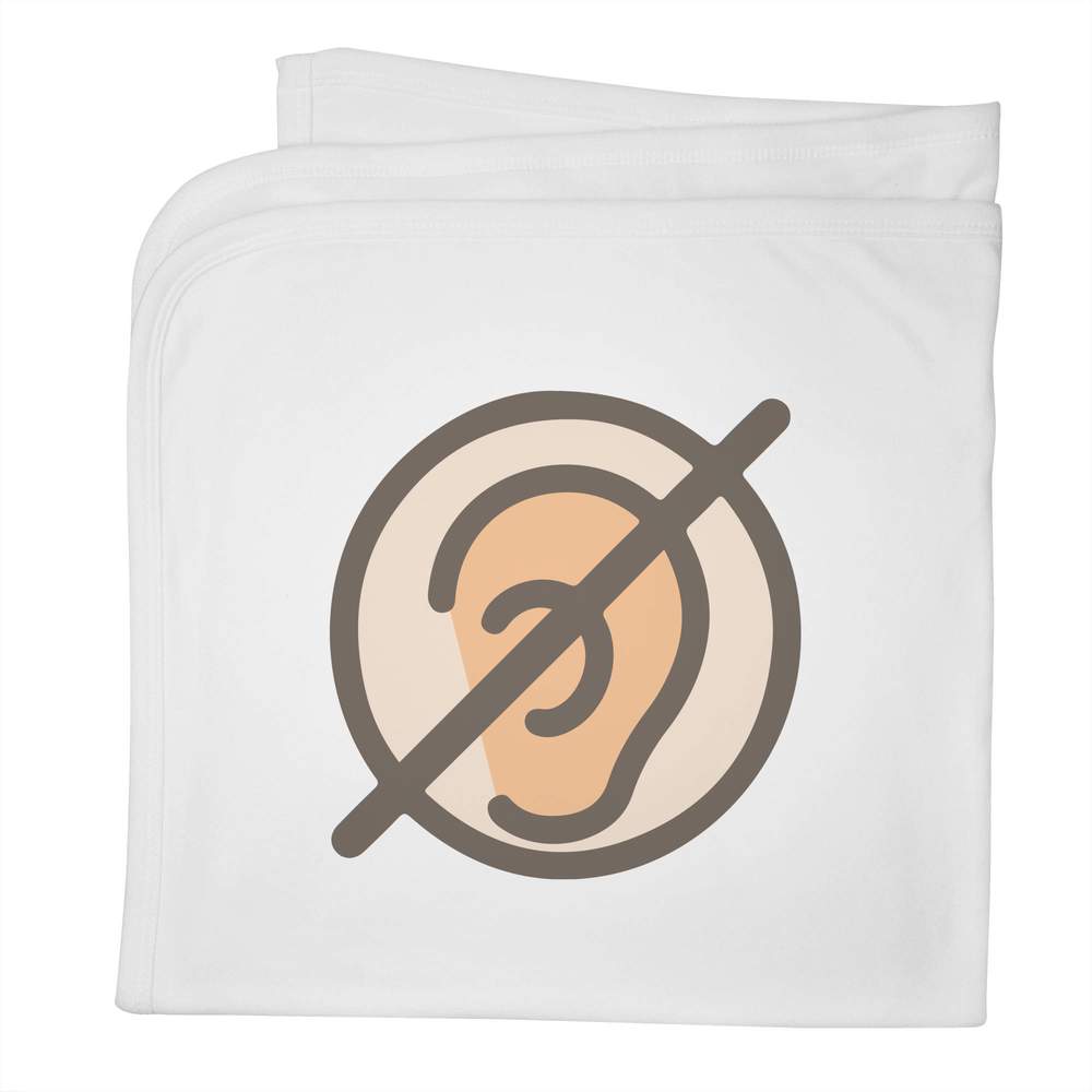 'Hearing Impairment Icon' Cotton Baby Blanket / Shawl (BY00044027)