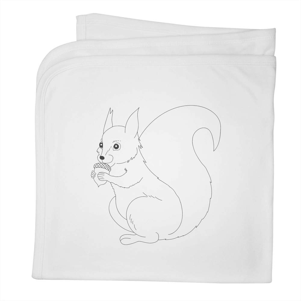 'Squirrel & Acorn' Cotton Baby Blanket / Shawl (BY00044531)