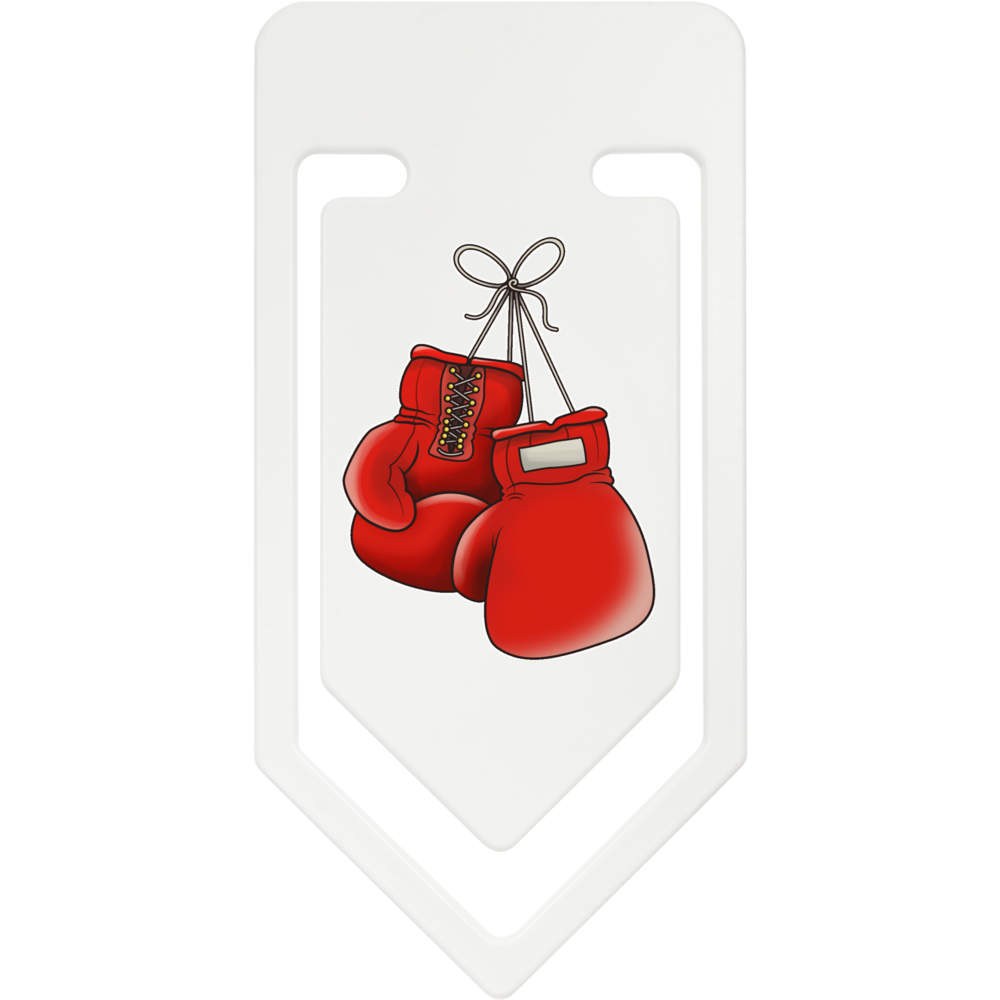 'Boxing Gloves' Giant Plastic Paper Clip - 141mm - Red Fight Sports Gear Hanging - Oversized Bookmark / Document Clip for School, Office and Gifts (CC00042554)