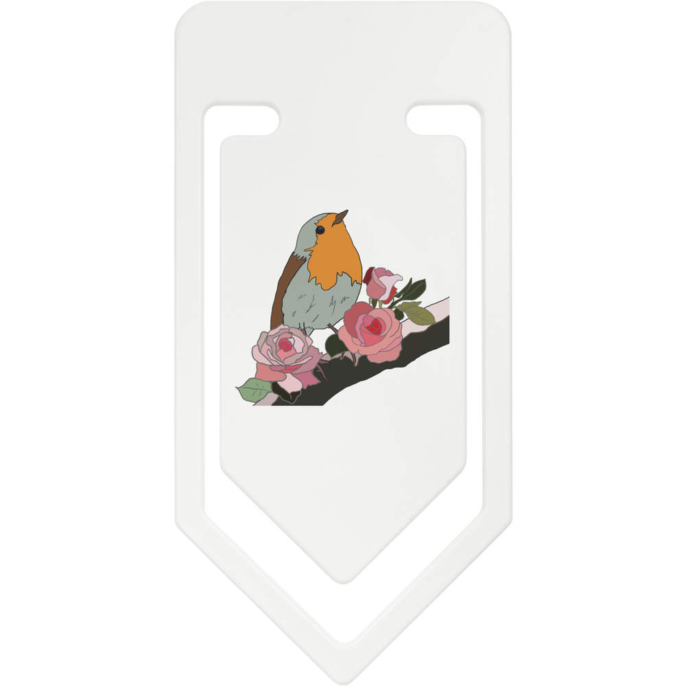 141mm 'Robin With Roses' Giant Plastic Paper Clip (CC00084803)