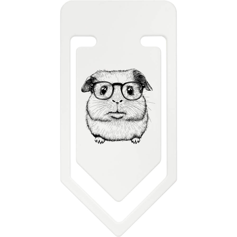 'Guinea Pig In Glasses' Giant Plastic Paper Clip - 141mm - Oversized Bookmark / Document Clip for School, Office and Gifts (CC00089425)