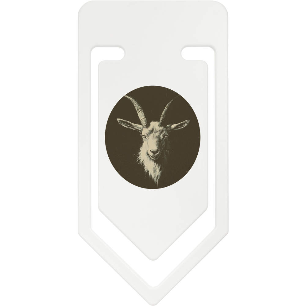 141mm 'Vintage Goat Portrait' Giant Plastic Paper Clip (CC00093509)