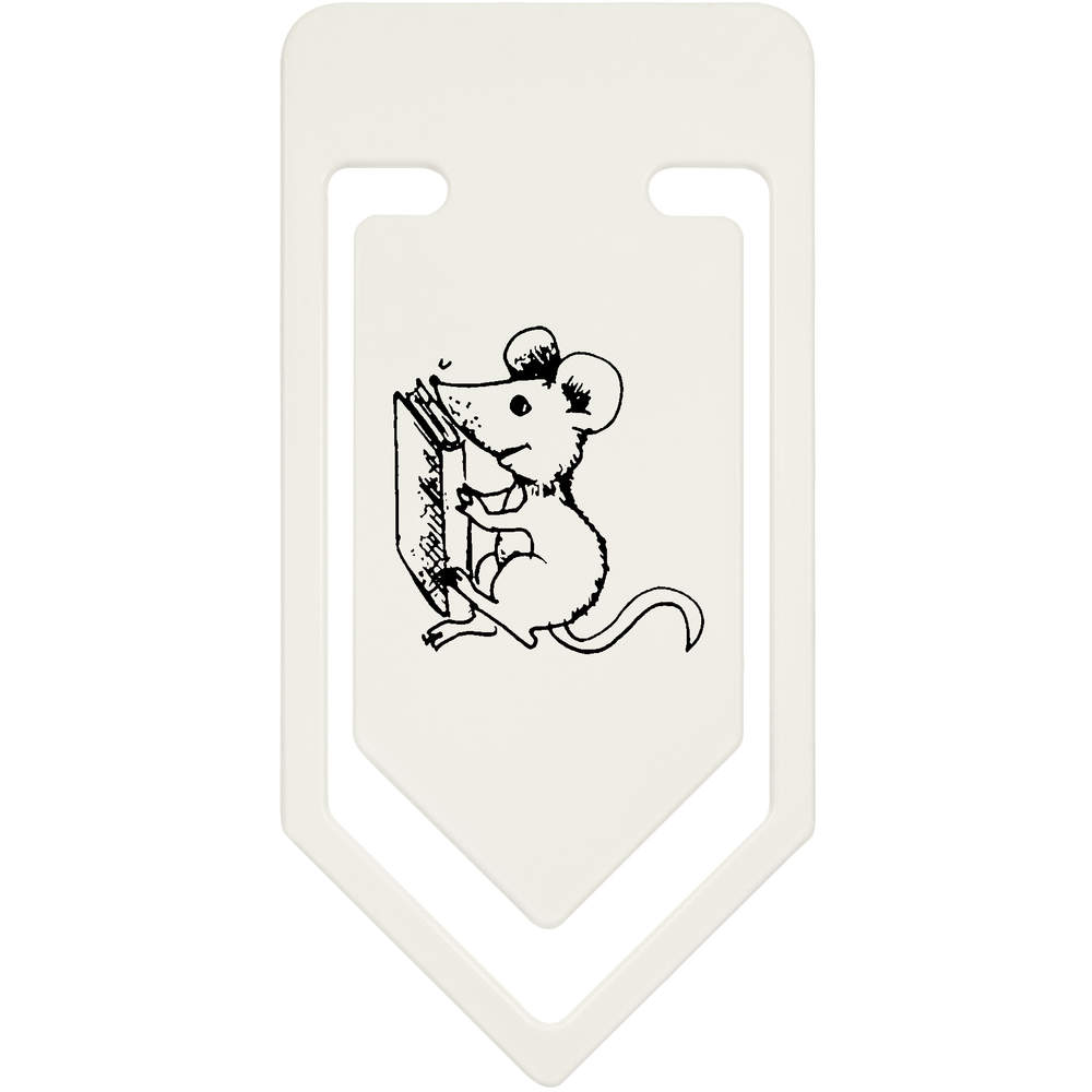 91mm 'Mouse With Book' Large Plastic Paper Clip (CC00018623)
