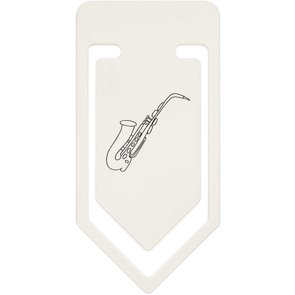 'Saxophone' Large Plastic Paper Clip - 91mm - Oversized Bookmark / Document Clip for School, Office and Gifts (CC00040577)
