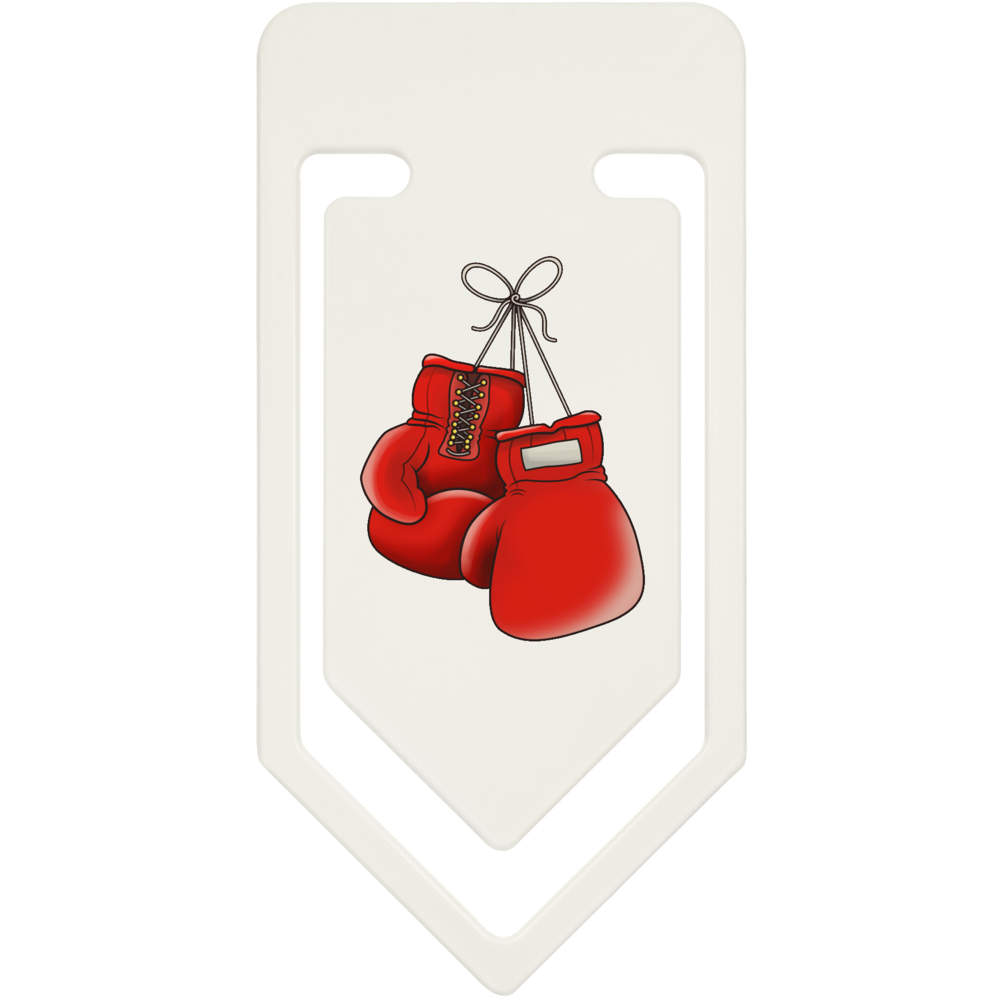 'Boxing Gloves' Oversized Paper Clip - Red Fight Sports Gear Hanging - Plastic Bookmark / Document Clip for School and Office (CC023843)
