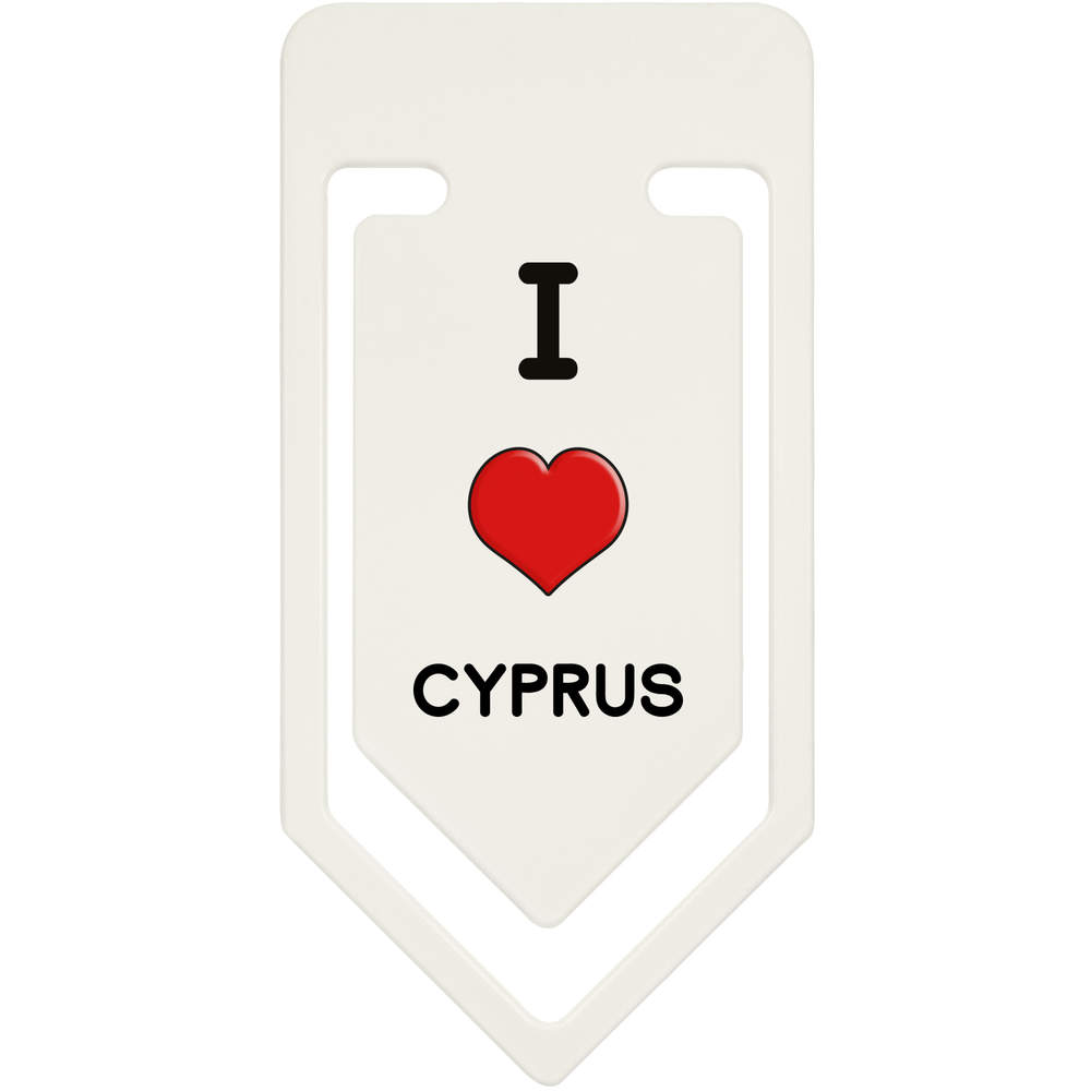 'I Love Cyprus' Plastic Paper Clips (CC032614)