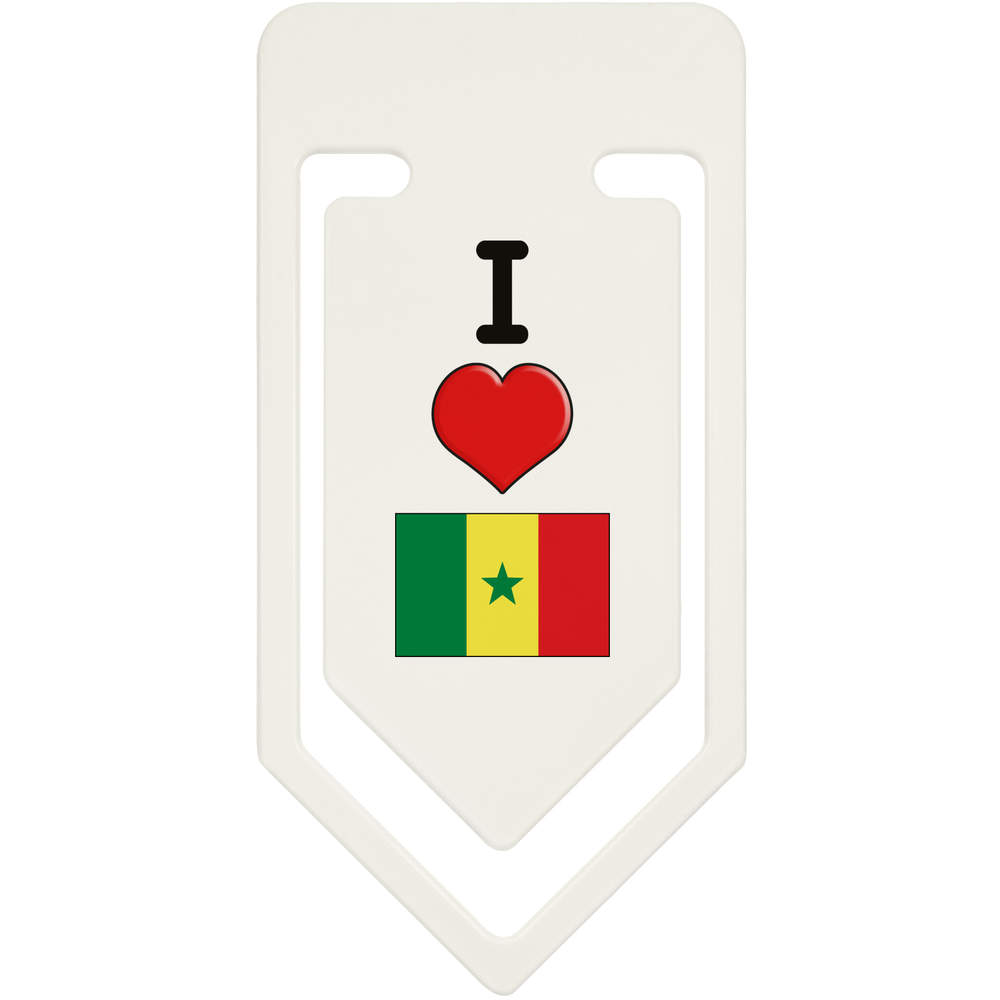 'I Love Senegal' Plastic Paper Clips (CC033778)
