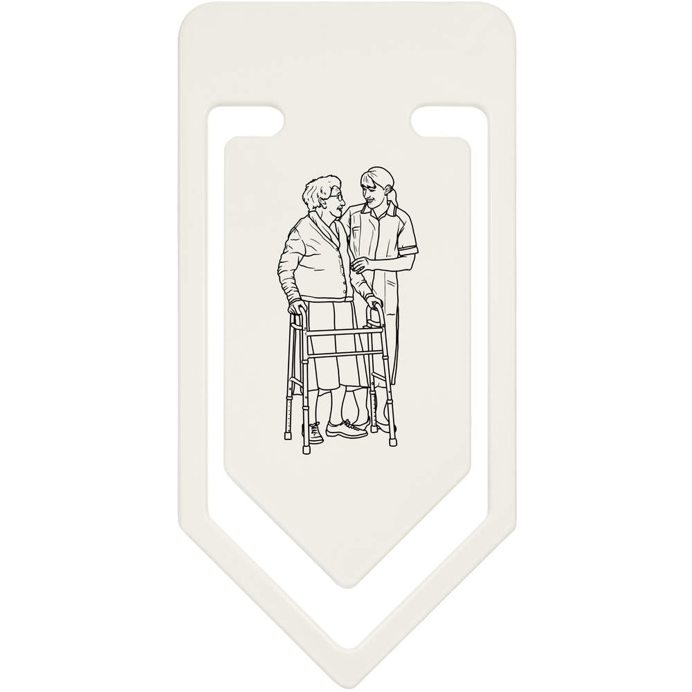 'Elderly Woman & Carer' Plastic Paper Clips (CC034393)
