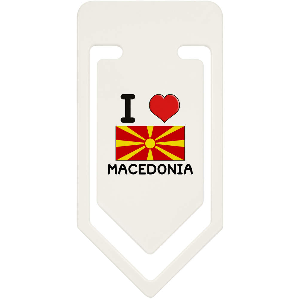 'I Love Macedonia' Plastic Paper Clips (CC032777)