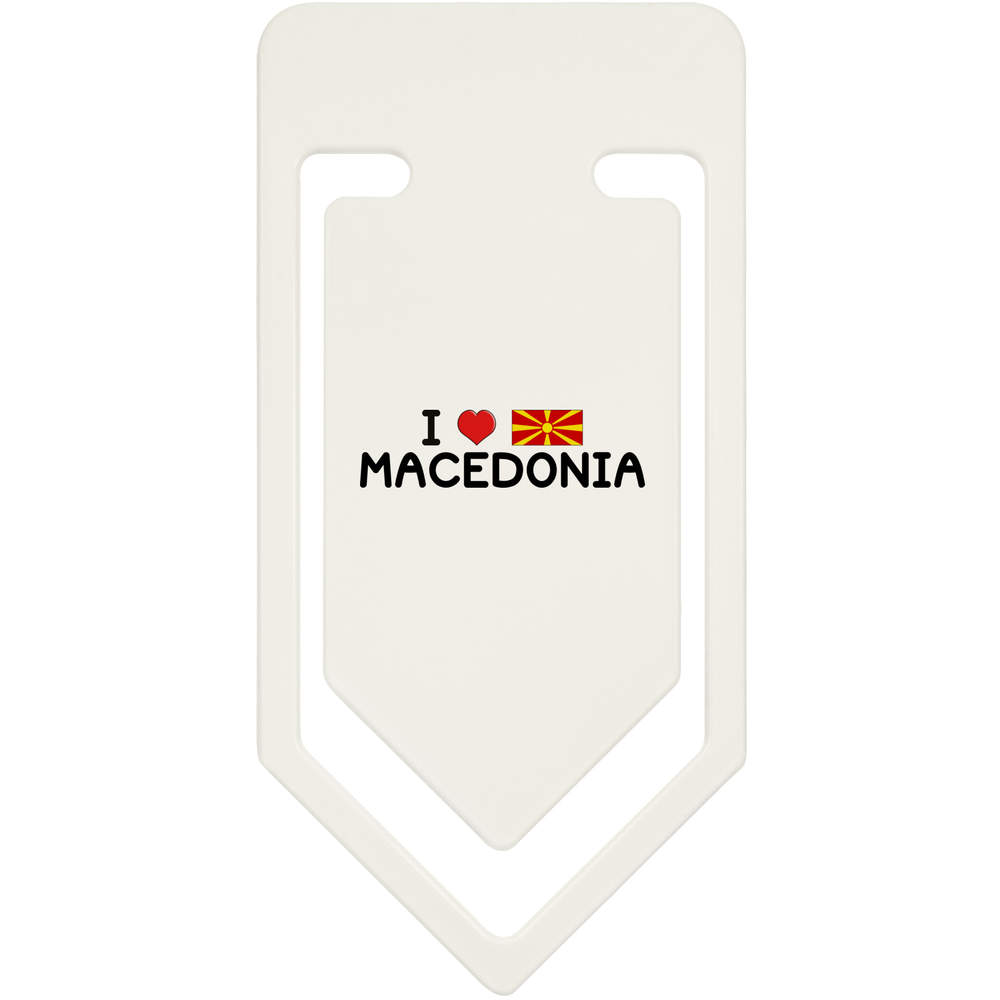 'I Love Macedonia' Plastic Paper Clips (CC032863)