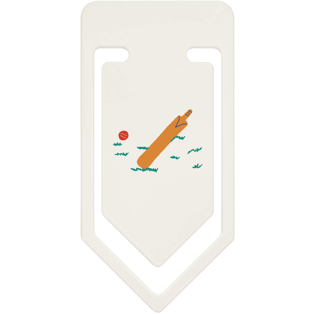 'Cricket bat and ball' Plastic Paper Clips (CC040634)