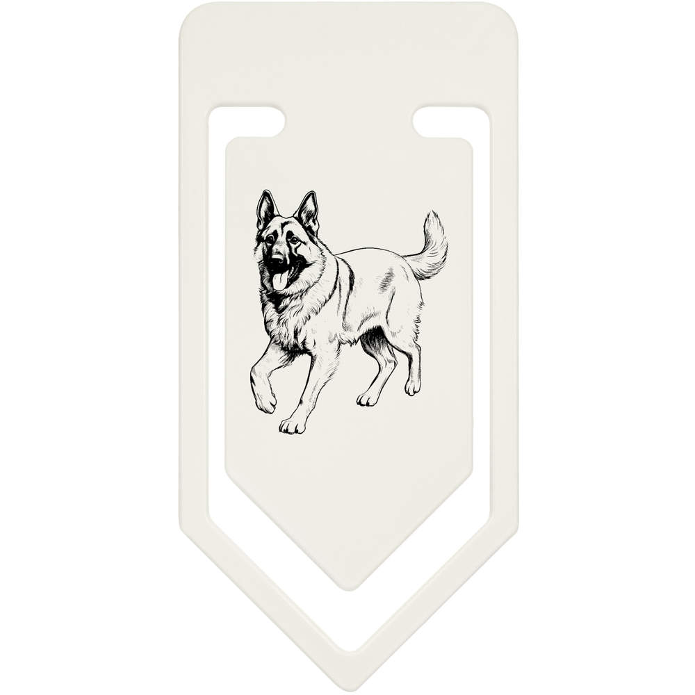 'German Shepherd Walking' Large Plastic Paper Clip - 91mm - Oversized Bookmark / Document Clip for School, Office and Gifts (CC00079892)