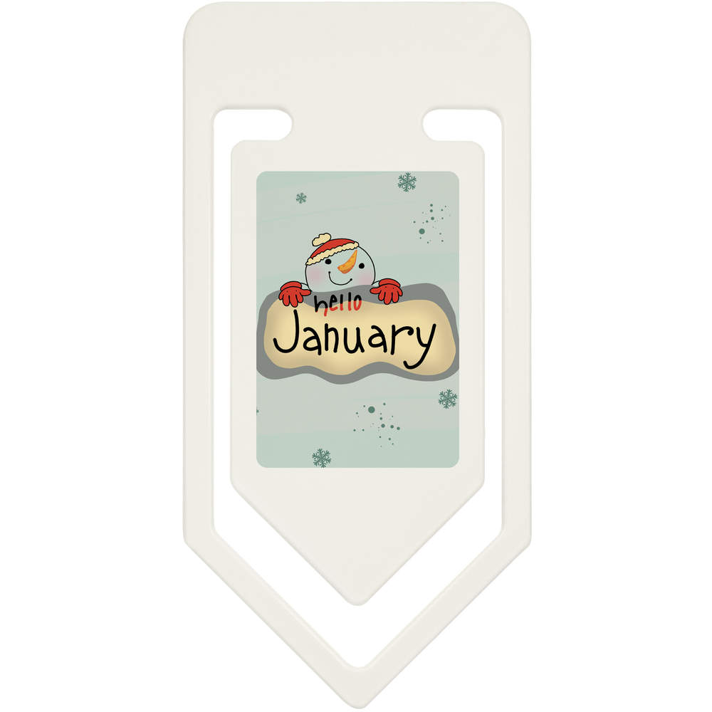 'Hello January!' Plastic Paper Clips (CC043858)