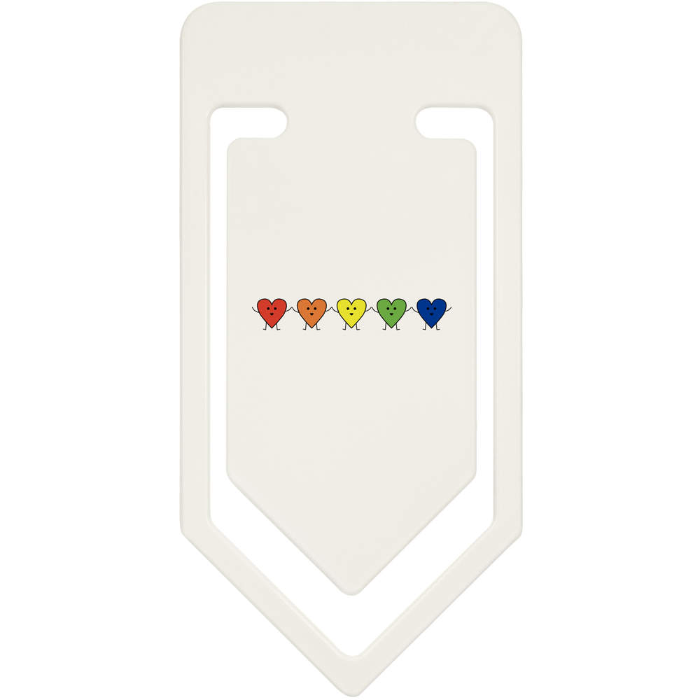 91mm 'Rainbow Happy Love Heart Friends' Large Plastic Paper Clip (CC00081534)