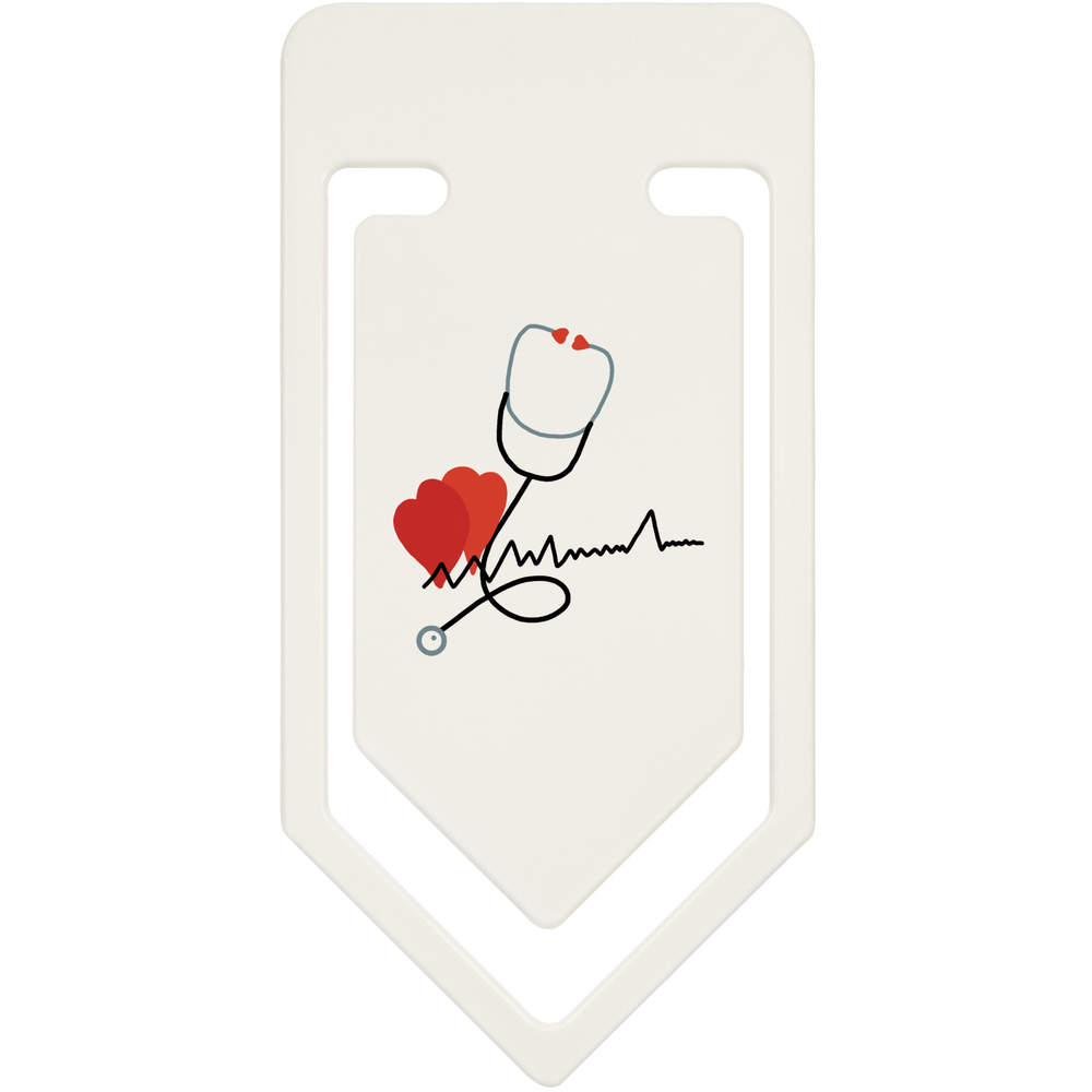 91mm 'A Stethoscope to Listen to The Heart Beating ' Large Plastic Paper Clip (CC00081902)