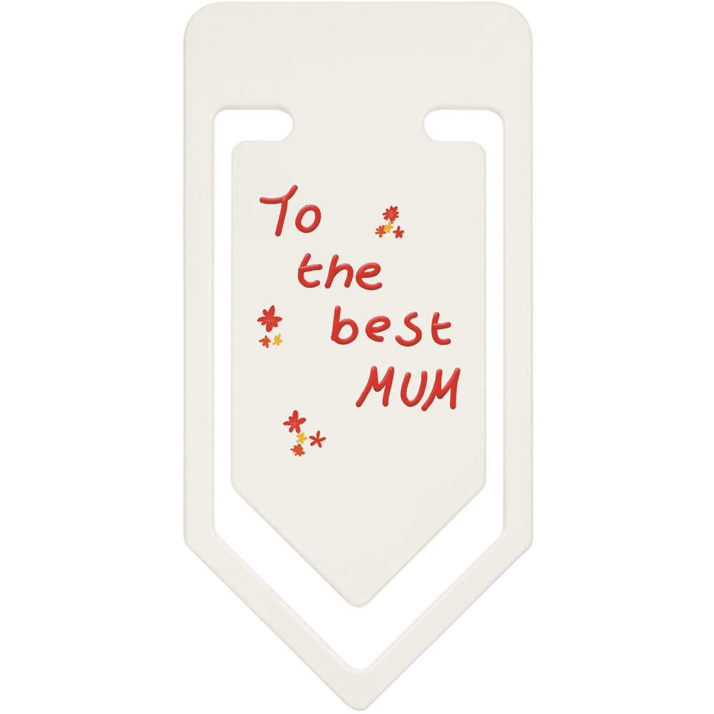 'To The Best Mum' Large Plastic Paper Clip - 91mm - Oversized Bookmark / Document Clip for School, Office and Gifts (CC00082370)