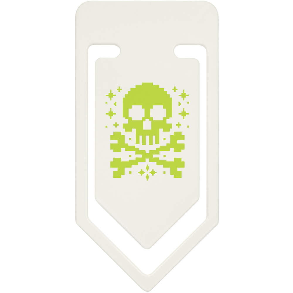 91mm 'Pixel Skull' Large Plastic Paper Clip (CC00083272)
