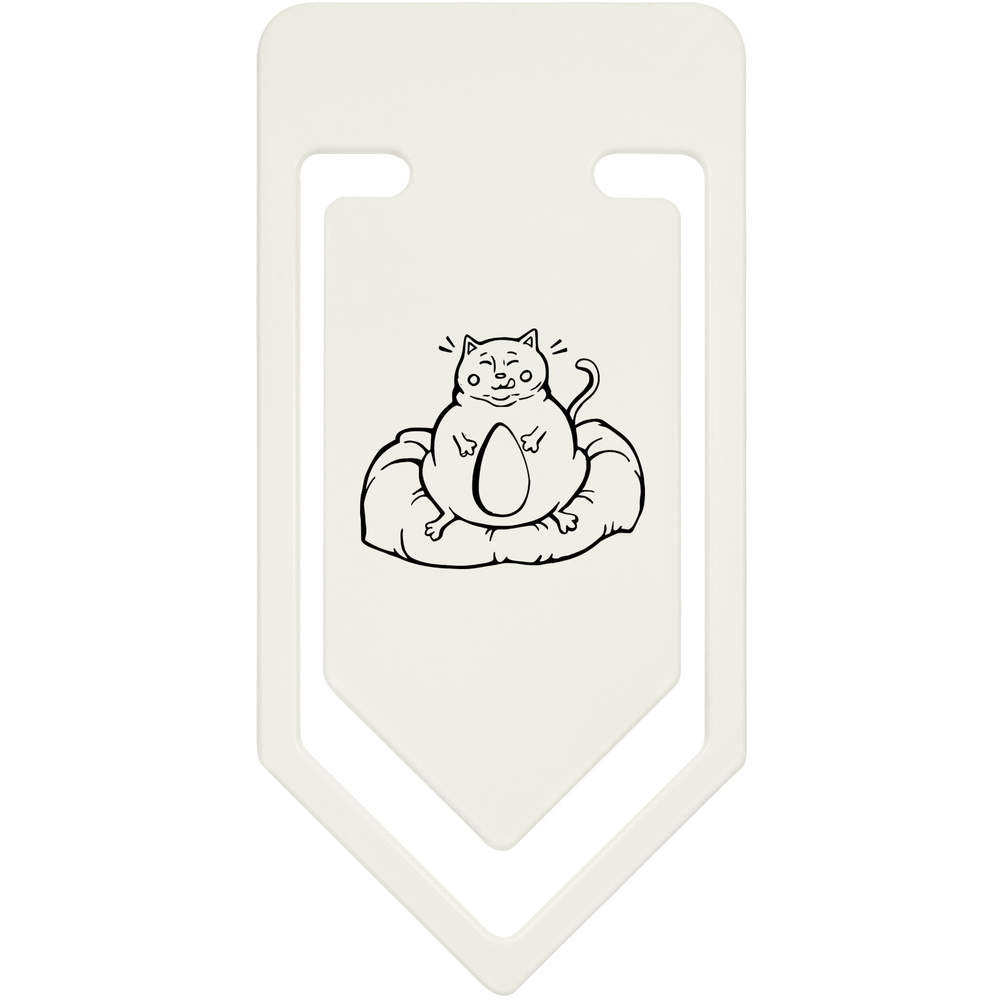 'Fat Cat on Pillow' Plastic Paper Clips (CC047327)