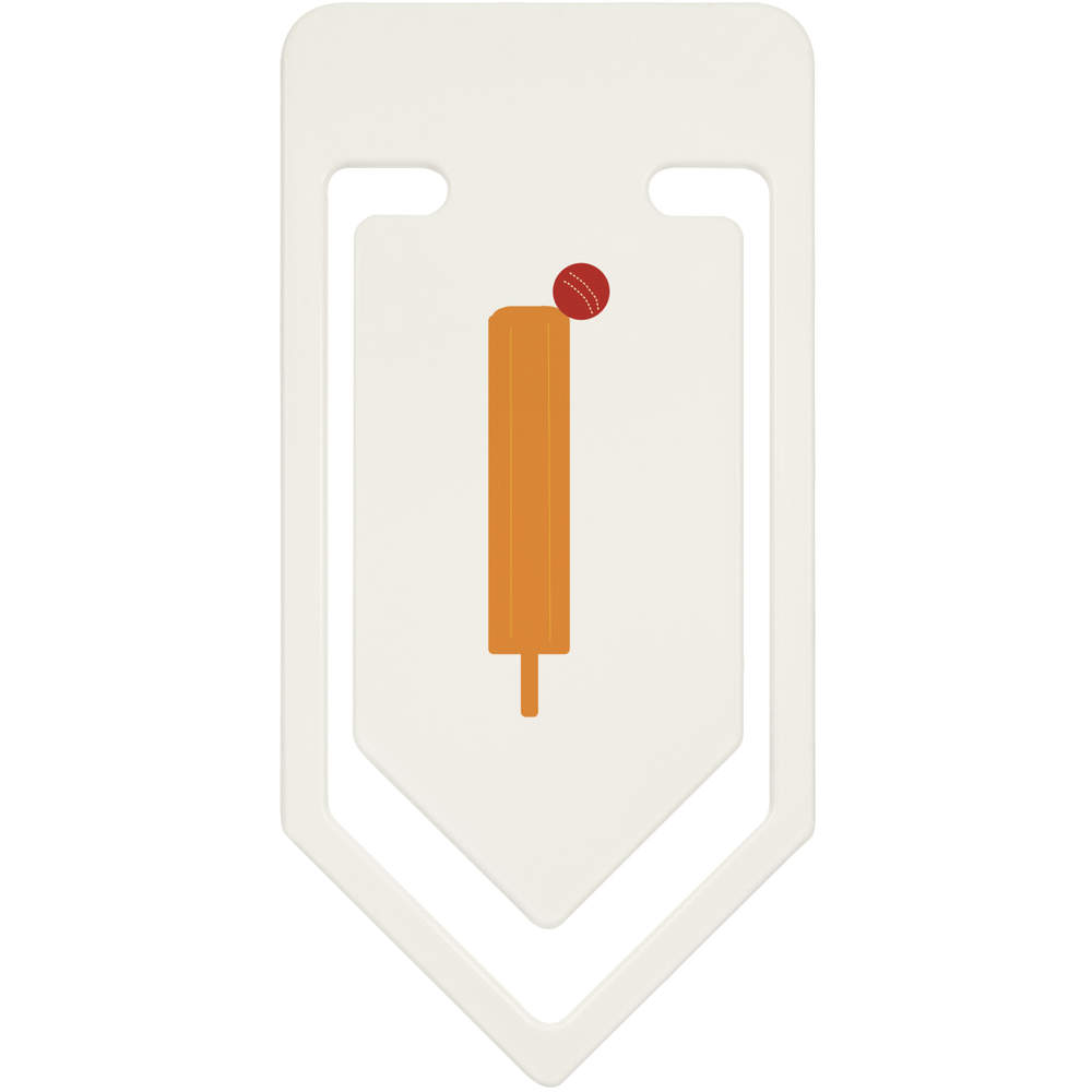 91mm 'Cricket Bat And Ball ' Large Plastic Paper Clip (CC00086226)