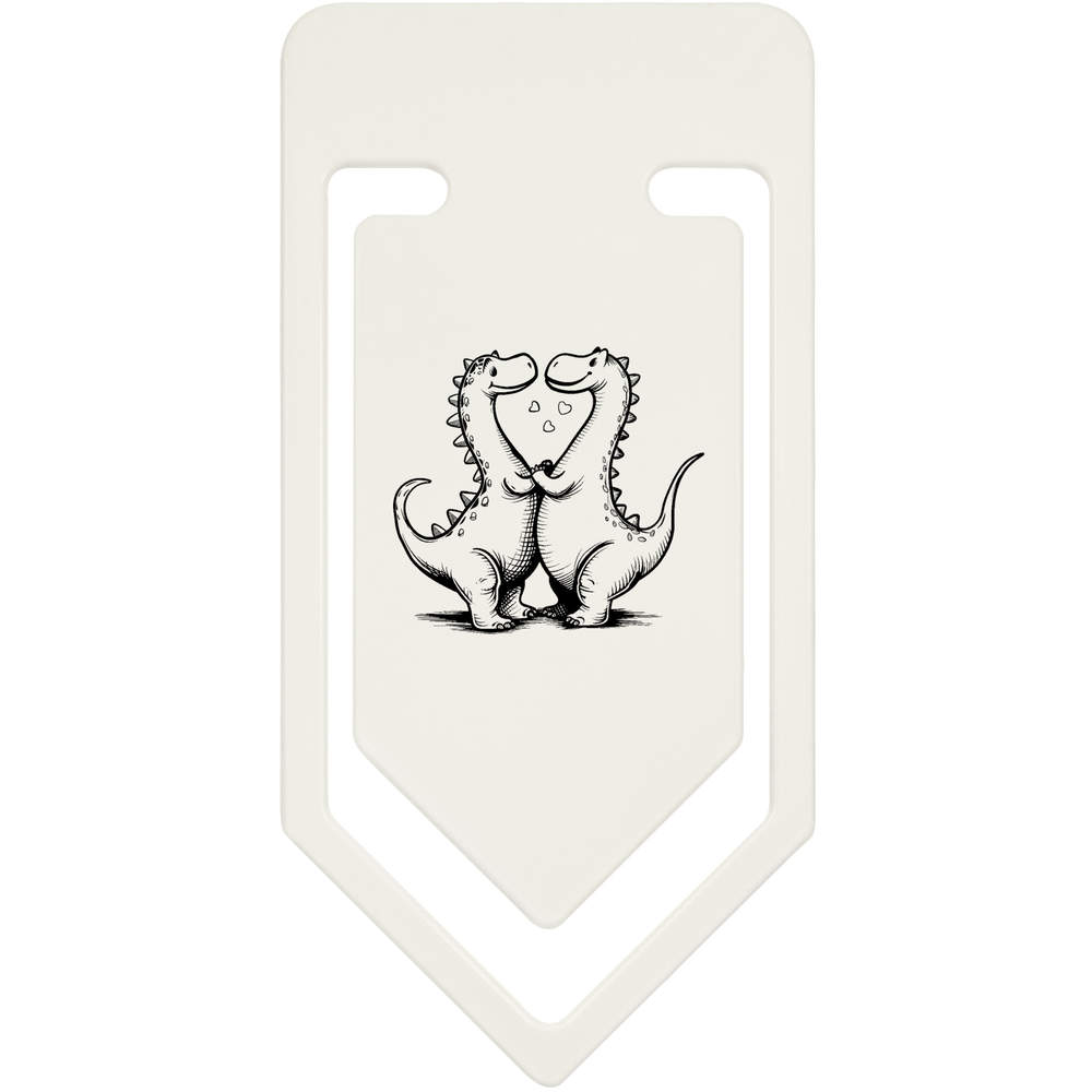 91mm 'Cute Dinosaurs in Love' Large Plastic Paper Clip (CC00088852)