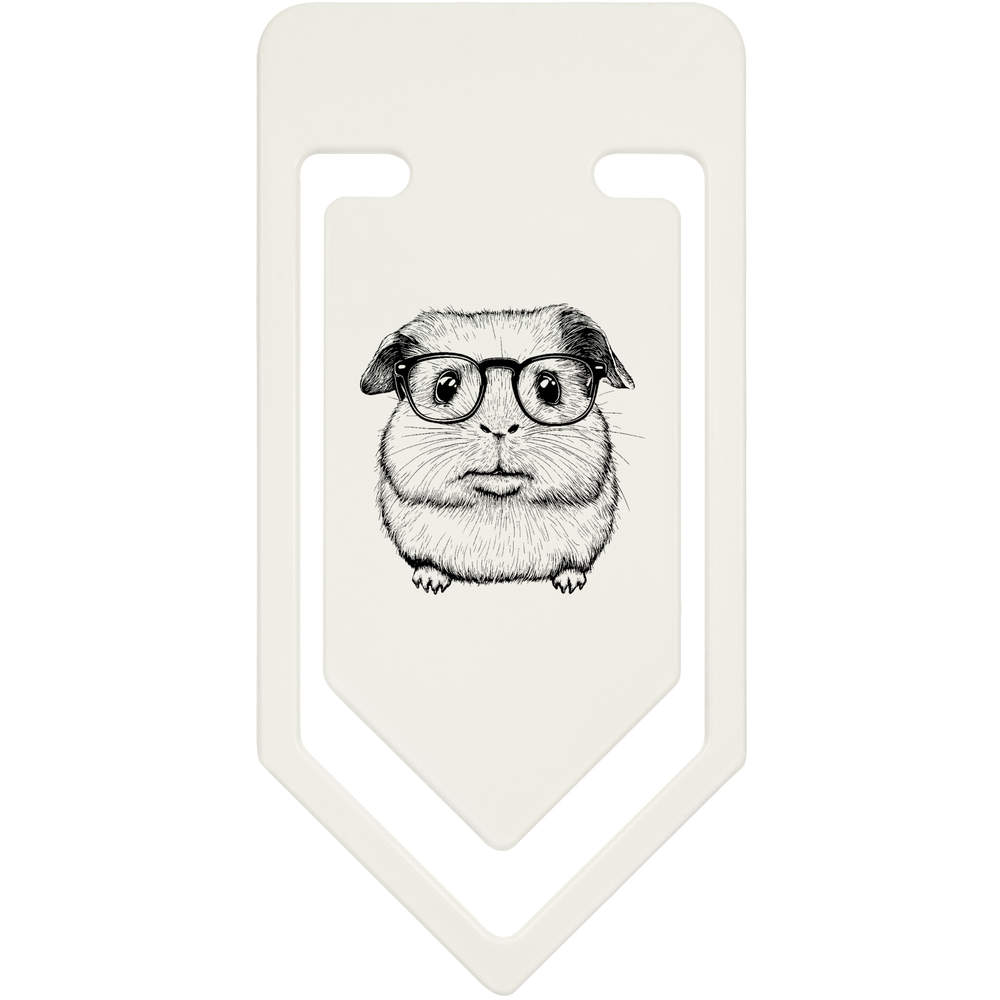 'Guinea Pig In Glasses' Oversized Paper Clip - Plastic Bookmark / Document Clip for School and Office (CC049219)